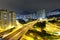 Aerial view of the city overpass at night, HongKong