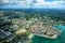 Aerial view of the city Pointe-a-Pitre, Grande-Terre, Guadeloupe, Caribbean