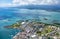 Aerial view of the city Pointe-a-Pitre, Grande-Terre, Guadeloupe, Caribbean