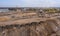 Aerial view of the city`s garbage dump on the outskirts of the city