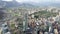 Aerial view of the city of Santiago of Chile in the country of Chile in the summer.  Is the capital and largest city of Chile as w