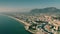 Aerial view of city of Terracina in low season. Italy