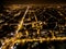 Aerial view of city Thessaloniki at night, Greece.