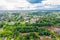 Aerial view of the city of Tutaev on a summer day