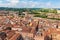 Aerial view of city Verona with red roofs, Italy