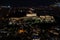 Aerial view of cityscape Athens surrounded by buildings in night