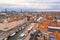 Aerial view of the cityscape of Copenhagen, Denmark