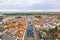 Aerial view of the cityscape of Copenhagen, Denmark