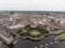 Aerial view cityscape of limerick city skyline, ireland