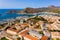 Aerial view of cityscape and marina of Spanish city of Cartagena