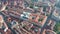 Aerial view of cityscape Prague, landscape panorama of Europe from above