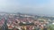 Aerial view of cityscape Prague, landscape panorama of Europe from above