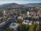 Aerial view of the cityscape of Sarajevo in Bosnia and Herzegovina