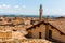 Aerial view of the cityscape of Siena, Italy