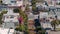 Aerial view of the classical Lombard street in San Francisco.