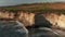 Aerial view of cliffs and Atlantic ocean landscape. Coastline of Portugal.