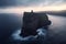 Aerial view of Cliffs of Moher at sunset, Ireland