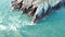 Aerial view of cliffs at South Stack Lighthouse on Anglesey, Wales