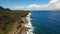 Aerial view of the cliffs and wave. Philippines,Siargao.