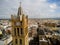 Aerial View of Close Up of the Bell Tower of the Church Santa Maria La Nova in Pulsano near Taranto