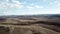 Aerial view Clouds over over countryside. Spring Countryside.