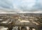 Aerial view cloudy downtown Salt Lake City during winter season