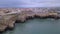 Aerial view of coast and Fort with high rocky cliffs. Portugal.