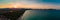 Aerial view of a coast line with beach in playa de Muro, Mallorca, Spain