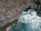 Aerial view at the coast of Los Hervideros on Lanzarote island, Spain