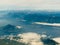 Aerial view of coast mountain ranges in BC Canada