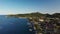 Aerial view of of coastal area of Kemer, Turkish beach resort city