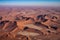 Aerial view of the coastal dunes of the Namibia Skeleton Coast