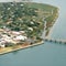 Aerial view of coastal town