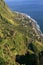 Aerial view of coastal village at Atlantic Ocean