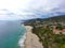 Aerial view of the coastline at 1000 Steps Beach