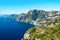 Aerial view of coastline Amalfi, Sorrento peninsula with seaview