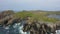 Aerial view of the coastline at Malin Head in Ireland.