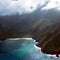 Aerial view of the coastline of Molokai, Hawaii