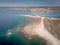 Aerial view of the coastline of Portopalo