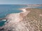 Aerial view of the coastline of Portopalo