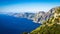 Aerial view of coastline Sorrento city with seaview