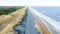 Aerial view of coasts in Atlantic Gironde