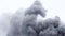aerial view of a column of gray swirling strong smoke from a fire. natural disaster, pollution of the atmosphere. air