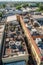 aerial view of commercial hvac units on a rooftop