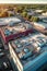 aerial view of commercial hvac units on a rooftop