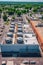 aerial view of commercial hvac units on a rooftop