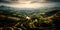 aerial view concept of vineyards arranged in a maze-like pattern, showcasing the beauty of winemaking landscapes