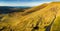 Aerial view of Conor Pass, one of the highest Irish mountain passes served by an asphalted road, located on the Dingle Peninsula,