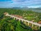 Aerial View of the Construction of the Balance Cantilever Long Span Bridge for the Fast Train Project of Jatiluhur Purwakarta