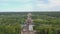 Aerial view of the construction of the highway , consisting of bridges, overpasses crossing canals, swamps, railway and road